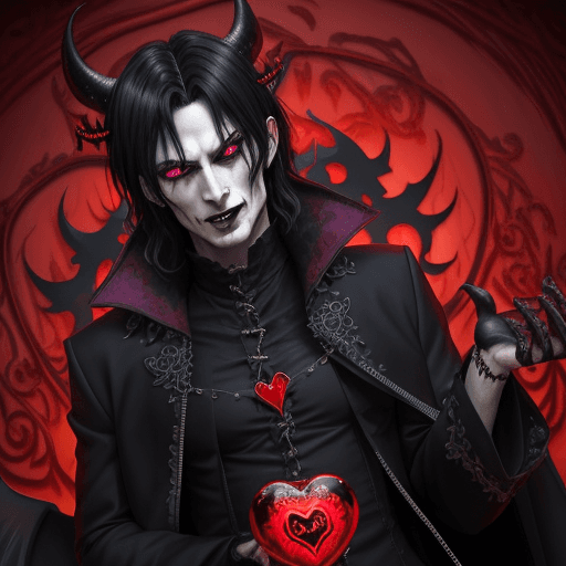 AI generated: , modeus, helltaker, hentai, heart eyes, oiled up.