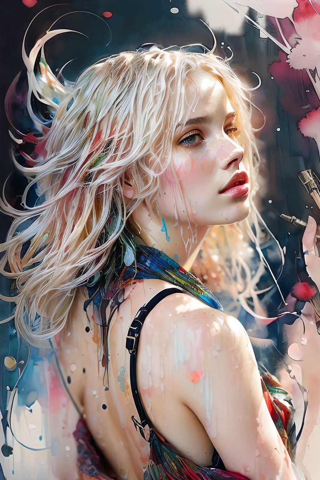 AI generated: redshift style Routermaster, Dripping & Splashing Watercolor, Flowerly, passion, intricate details p...