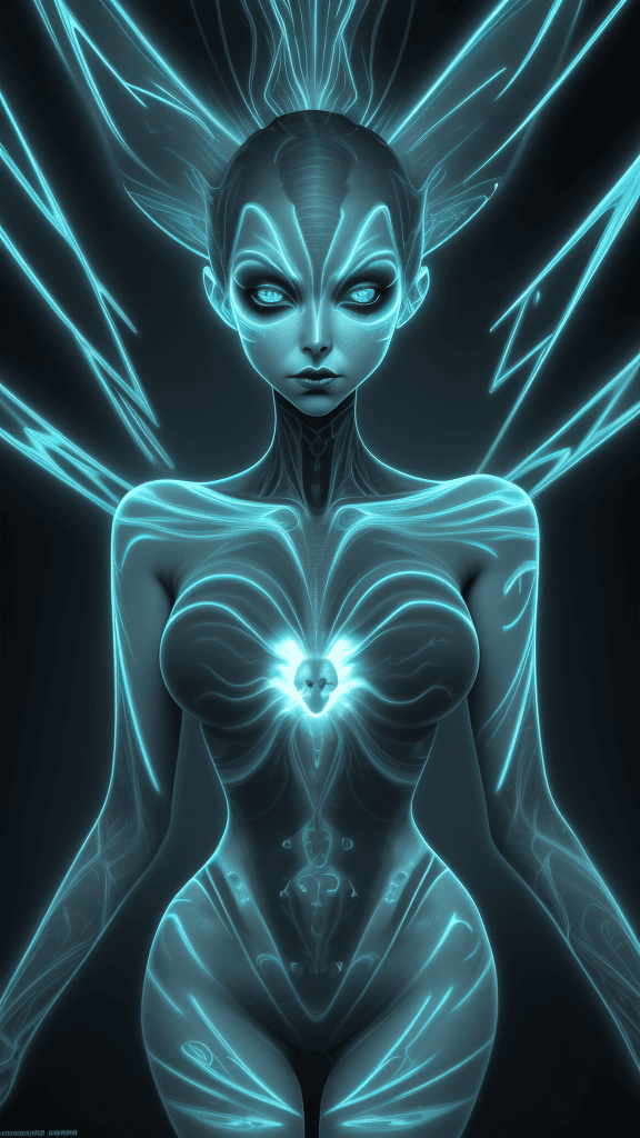 AI generated: An electrifying x-ray-inspired digital illustration showcases the enigmatic "figure" in a mesmerizin...
