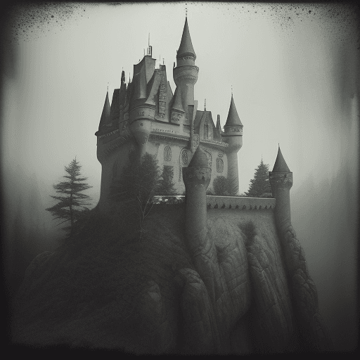 AI generated: castle, natural highlights, bright colours, realistic wide angle, mystical environment, realistic te...