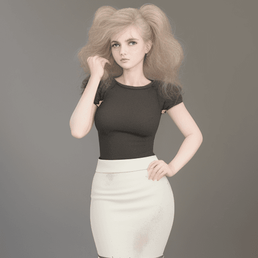 AI generated: cute distressed woman in pencil skirt with foam in hair and on dress