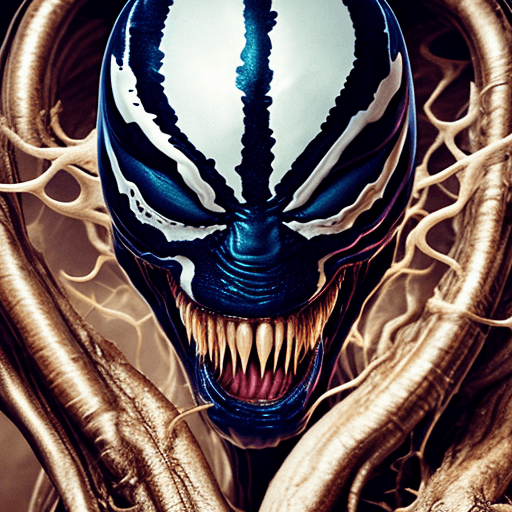 AI generated: Venom:: highly detailed, hyper realistic, photographic, wide angle lens:: in the style of Richard Av...
