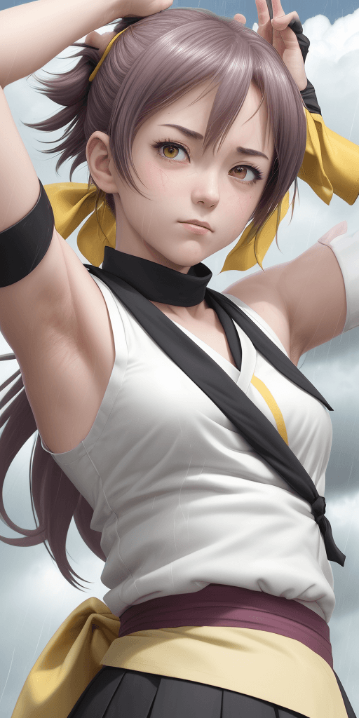 AI generated: masterpiece, best quality,, sakura bakushin o (umamusume),,  (close-up:1.2), rain, cloud, cloudy, sh...