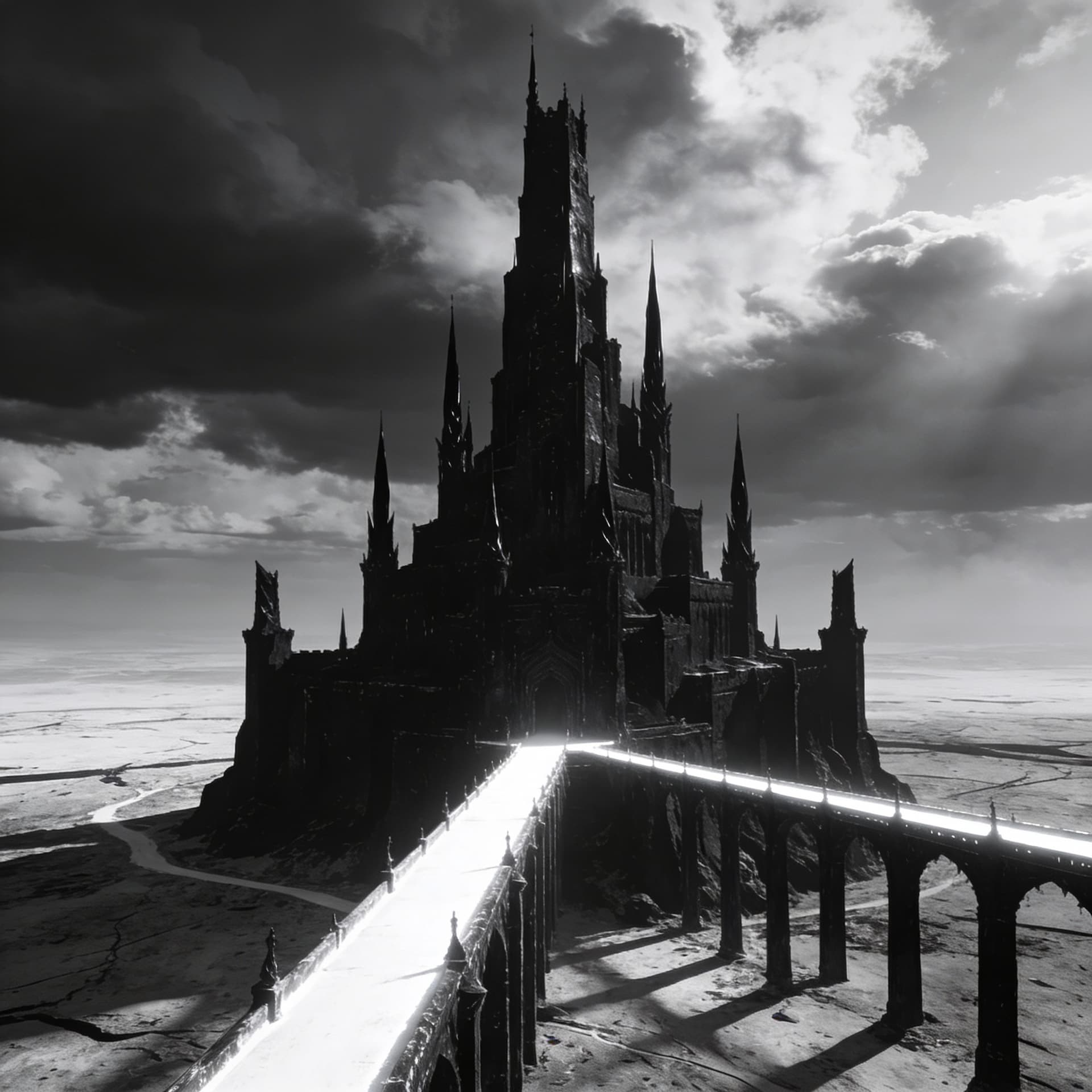 AI generated: Mid-evil fantasy world, Wheel of Time
 -  City
- A colossal, black-stone citadel located in the cent...