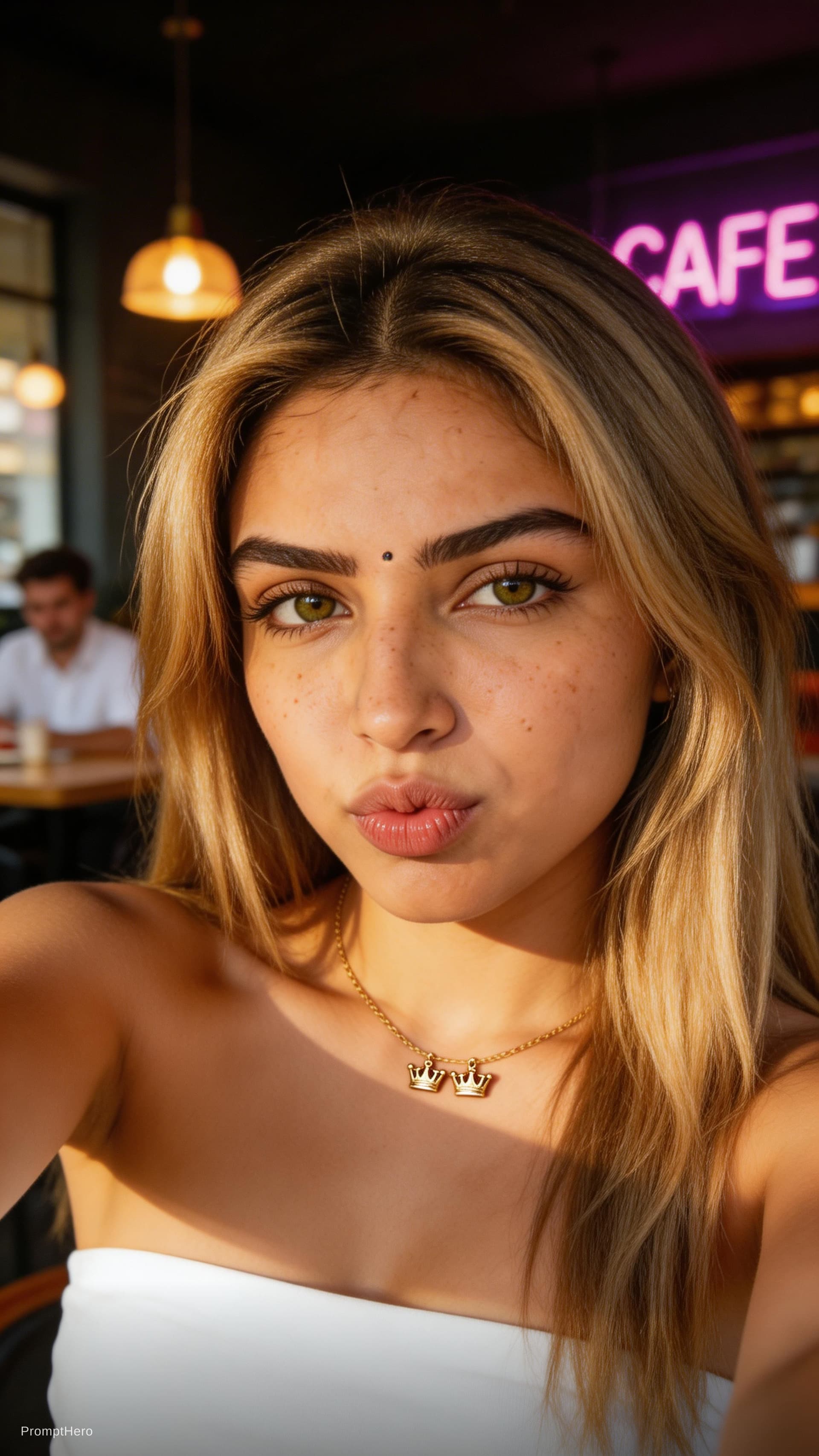 AI generated: {
  "image_analysis": {
    "type": "Realistic Selfie / Portrait",
    "vibe": "Candid, Sunkissed, G...