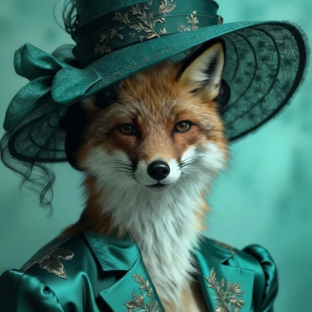 AI generated: visage moitié femme moitié renard