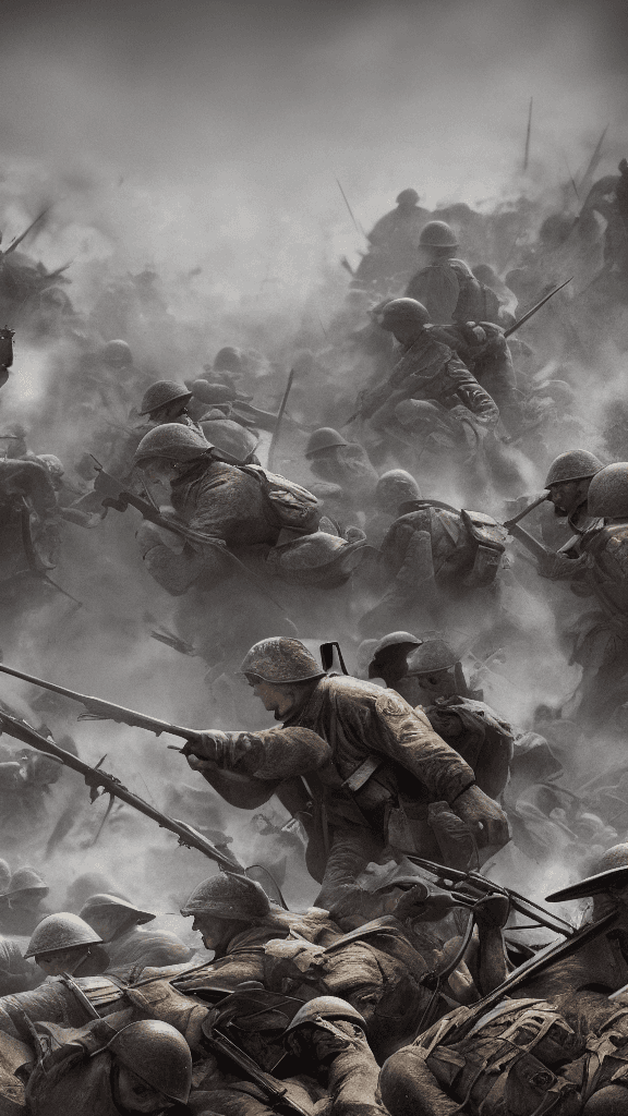 AI generated: draw world war 1 . octane render, trending on artstation,t symmetrical artwork. cinematic, hyper rea...
