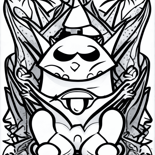 AI generated: plain image, line art, fit canvas, white background, cartoon baby halloween bat