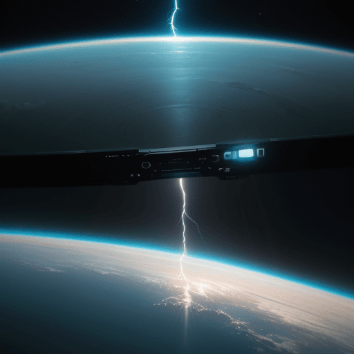 AI generated: cassette tape floating in space above earth, futuristic, cinematic lightning, epic, hyper realistic,...
