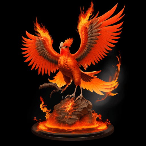 AI generated: phoenix bird with flaming wings::3 prokaryotic::1 nuclear::1 DSLR::1 vermillion::1 dof --ar 9:16 --v...