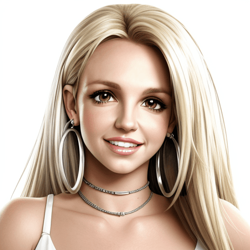 AI generated: Britney Spears, cartoon, semi realistic, 4k, headshot, body toward camera, eyes looking at camera, b...