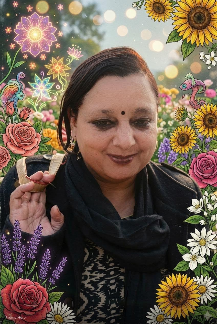 AI generated: uploaded image in flowers by artist arne thun, in the style of natalia rak, 8k resolution, vintage a...