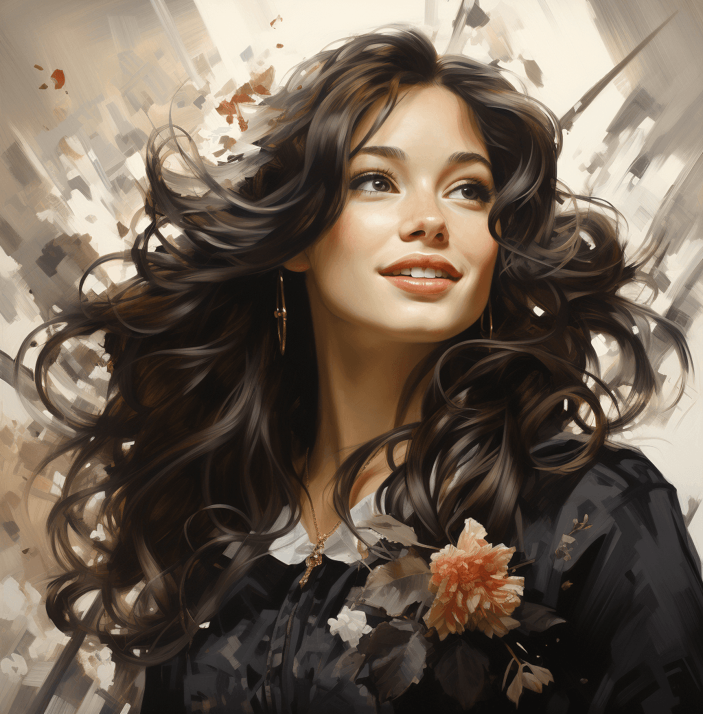 AI generated: kate middleton by edison blakeney, in the style of heather theurer, expressive black and white, joyf...