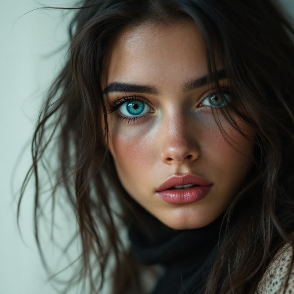 AI generated: A photo model with one very large eye.