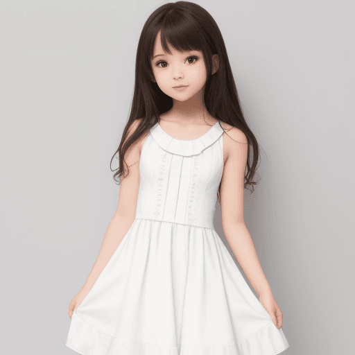 AI generated: cute girl white dress
