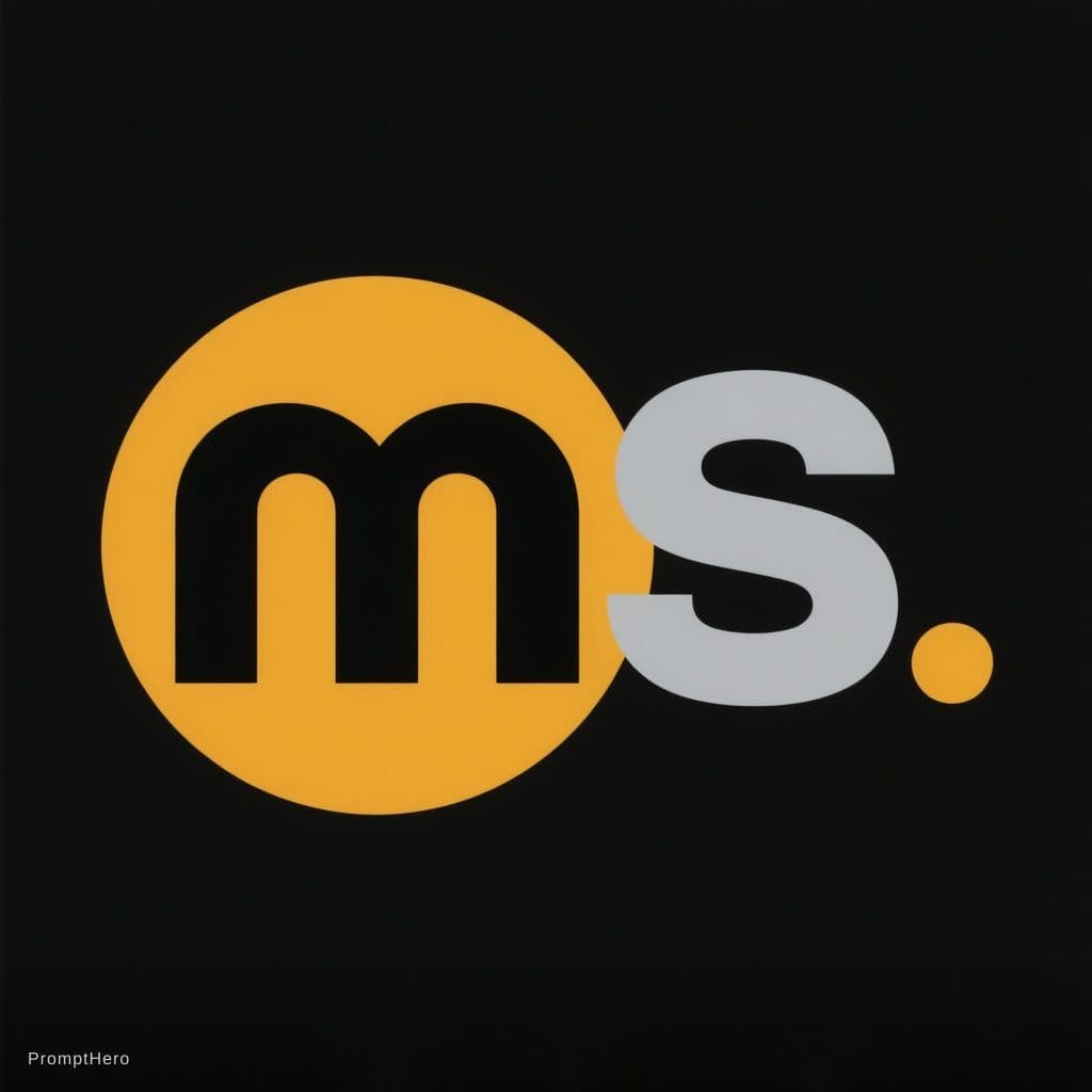 AI generated: Minimalist modern logo design, black background, bold geometric typography, a large golden yellow ci...