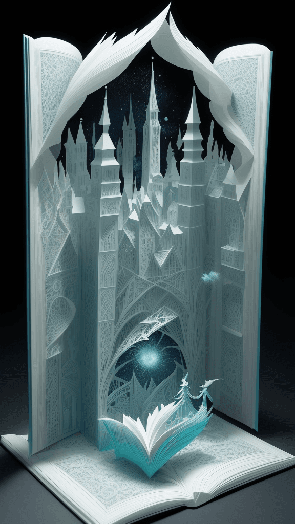 AI generated: a mesmerizing open book 3D paper cut art that defies the boundaries of imagination. Bring the magica...