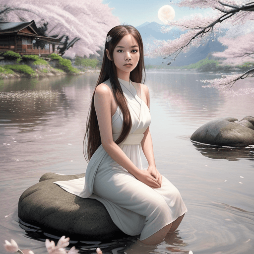 AI generated: an ultra realistic photo, fullbody young Thai woman with white skin, brown hair, long hair, wearing ...