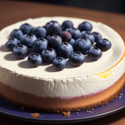 AI generated: food photography,cheese cake,blueberries,cinnamon,in a luxurious Michelin kitchen style, depth of fi...