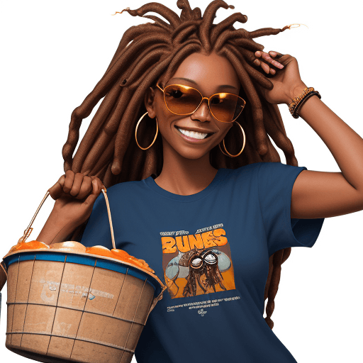 AI generated: **Create a transparent background image of a cartoonish brown-skinned thin build woman with long dre...