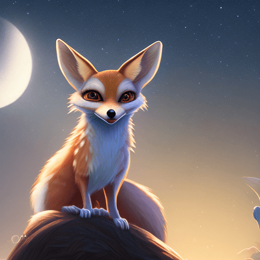AI generated: "Intricately detailed, jenna ortega as a female Fennec Fox,  howling in the silver moonlight
" 8k, U...