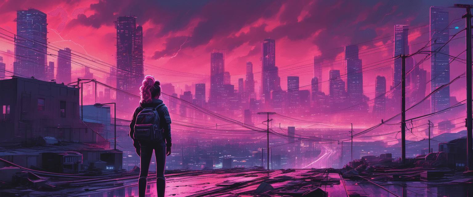 AI generated: A dystopian claustrophobic cityscape with multiple post apocalyptic steampunk skyscrapers, high comp...