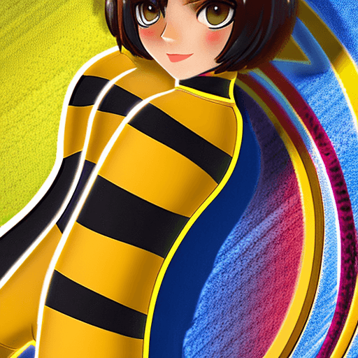 AI generated: , april o'neil, 1girl, short brown hair, black eyes, upper body, yellow jumpsuit, sleeves rolled up,...