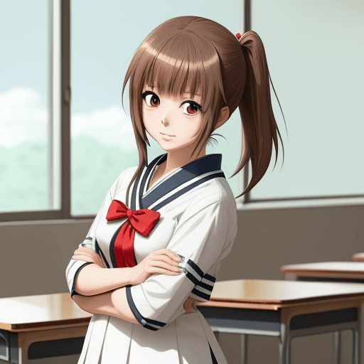 AI generated: charachter in managa anime style japanese 
girl in school


