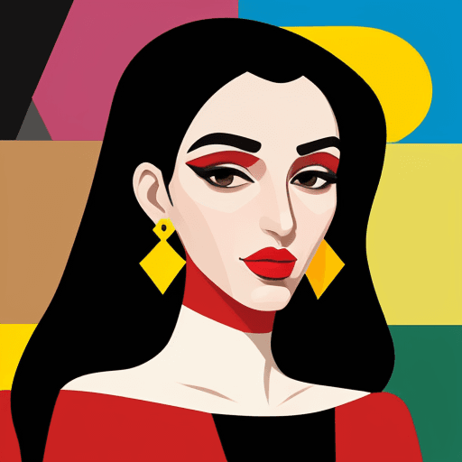 AI generated: Pop art in cubism style art of a moroccan woman portrait, minimalism, illustration
