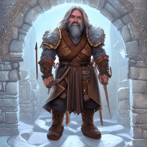 AI generated: dungeons and dragons style dwarf, whole body, detailed face, fantasy bard, hiding in alley, rpg, sym...