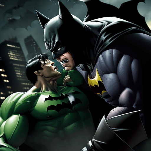 AI generated:  batman hulk fight with superman  ,4 k, ultra hd