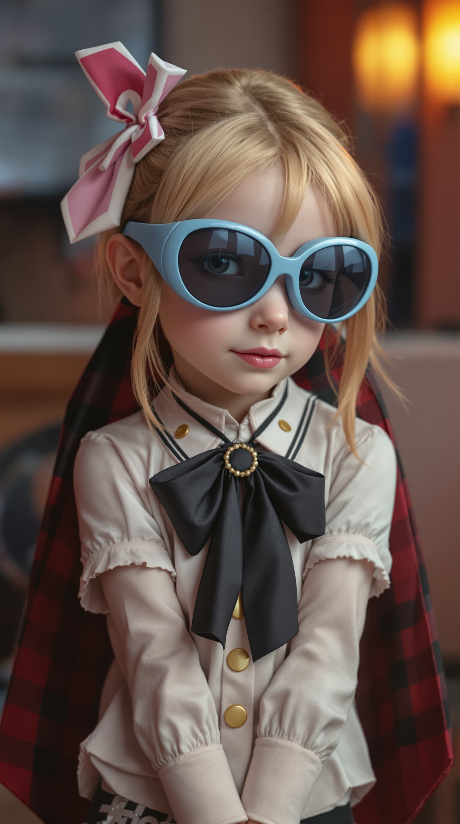 AI generated: A hyper-realistic depiction of seven year old cosplayer as Anya Forger, from Spy X Family










...