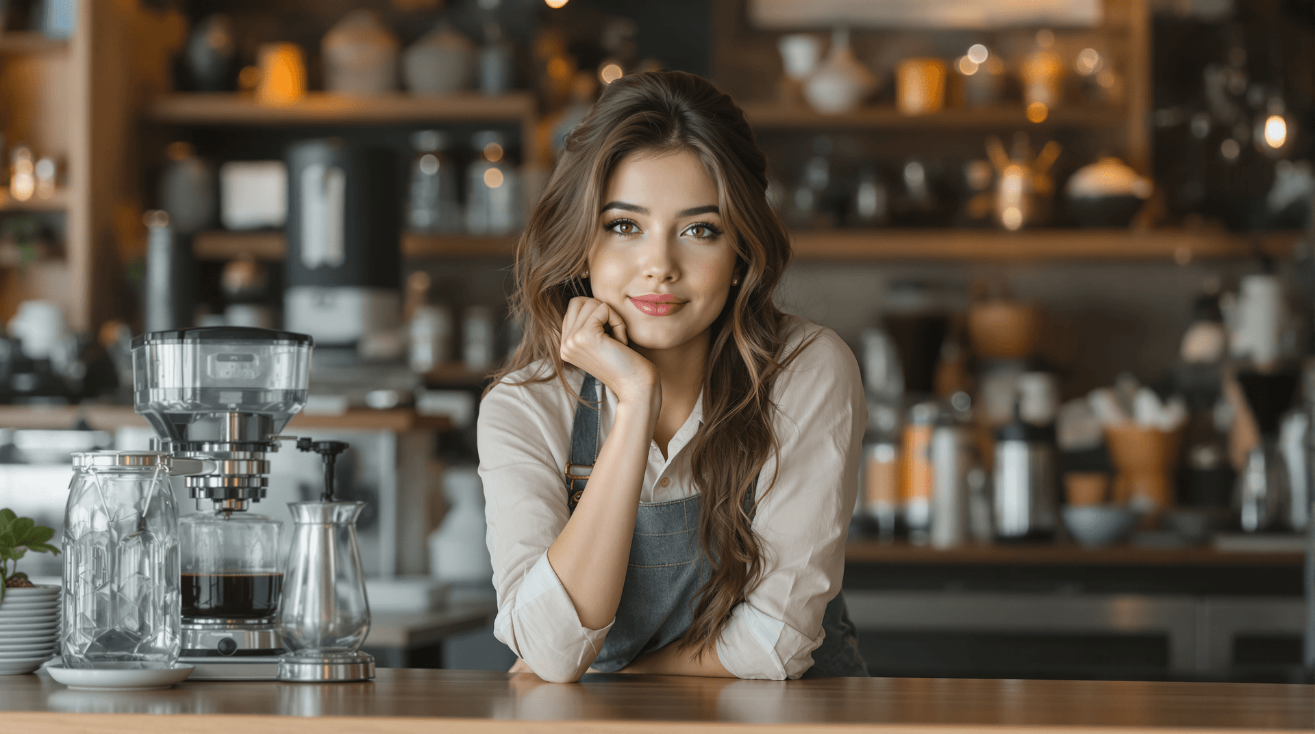 AI generated: beutiful girl in coffee shop
