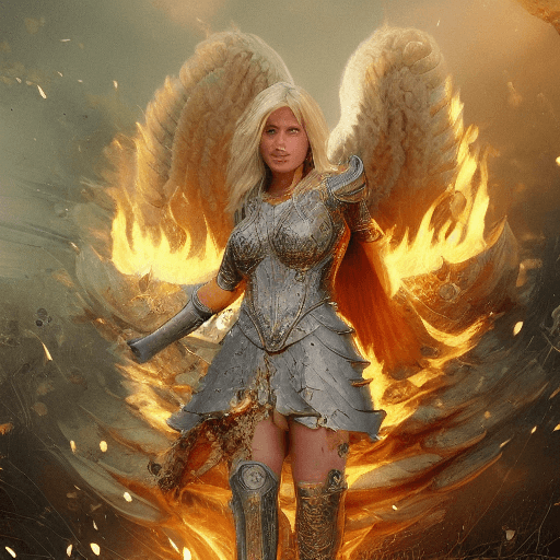 AI generated: female angel levitating above the ground, intricate artwork, full body image, detailed face , detail...