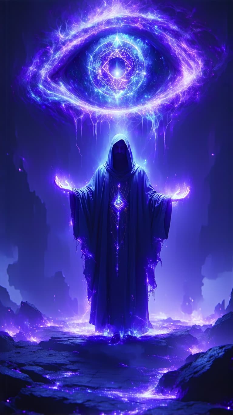 AI generated: 

⸻

1. The Magician – The Cosmic Alchemist

A mystical figure levitates above a floating obsidian a...