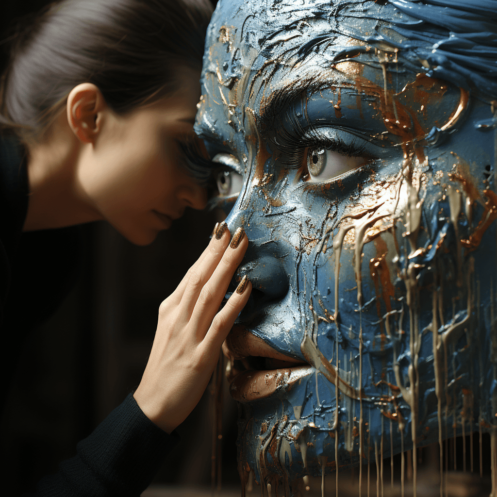 AI generated: Illustrate an intimate close-up scene in the divine workshop, where the Creator's hands are fashioni...