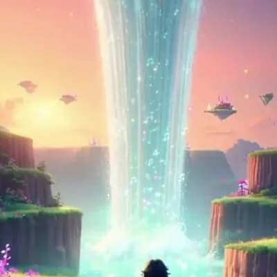 AI generated video: A stylized cartoonish video based on these lyrics: [Intro} {Happy Guitar, Pounding pulsating kick]
[...