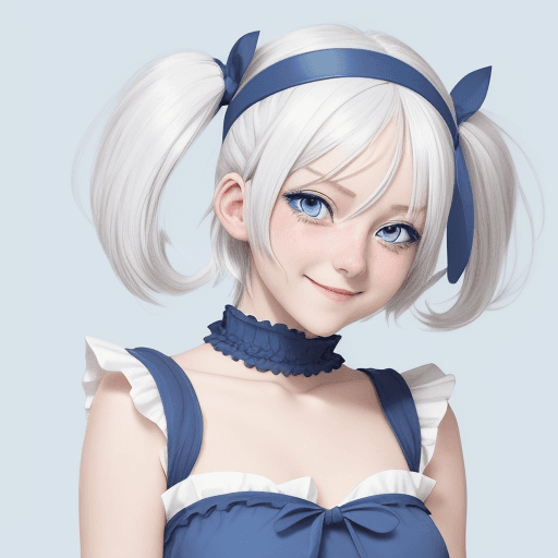 AI generated: Candid shot, an anime character, 1 girl, cute and soft, white hair, short hair with long twin tails,...