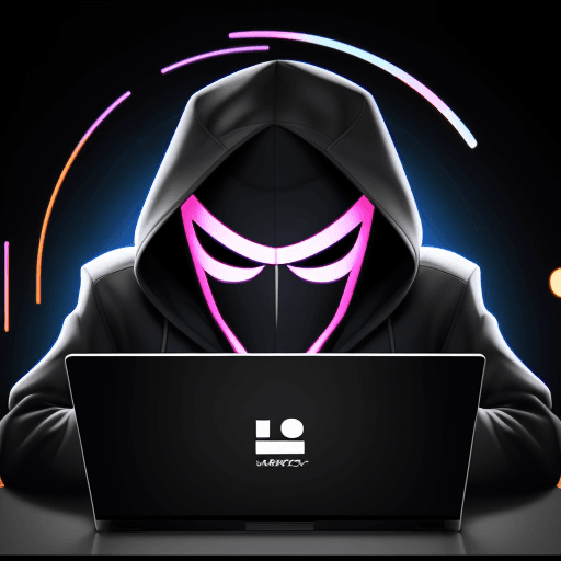 AI generated: logo for company: pc and hacker mask