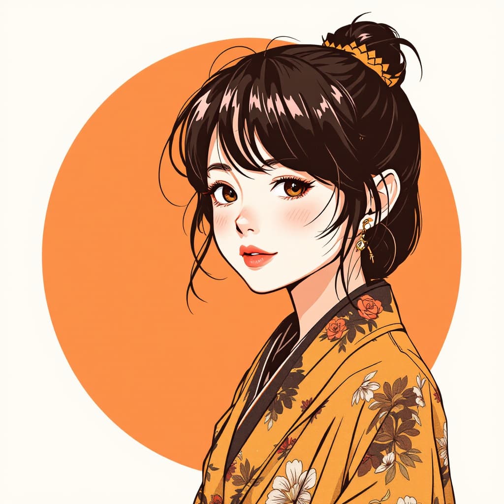 AI generated: a manga style lomi lomi image in abricot colors
