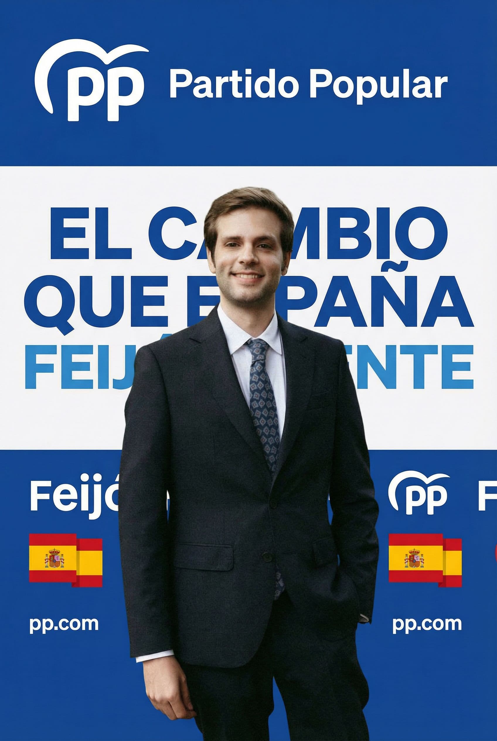 AI generated: Turn the background into a Political ad for the Partido Popular