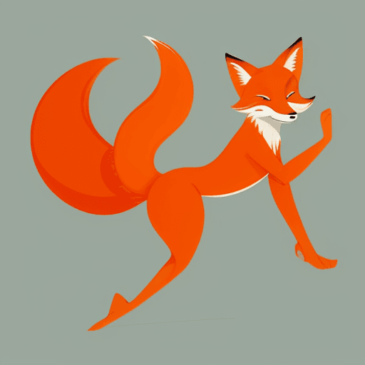 AI generated: Mid-Century Modern inspired illustration by Jonas Bergstrand, featuring a stylized fox in an elegant...