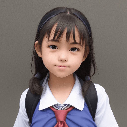 AI generated: Photo of young schoolgirl 