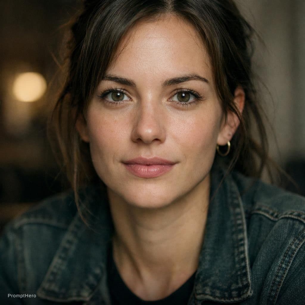 AI generated: Portrait of a person at eye level angle, camera aligned with subject’s eyes, natural and relatable p...