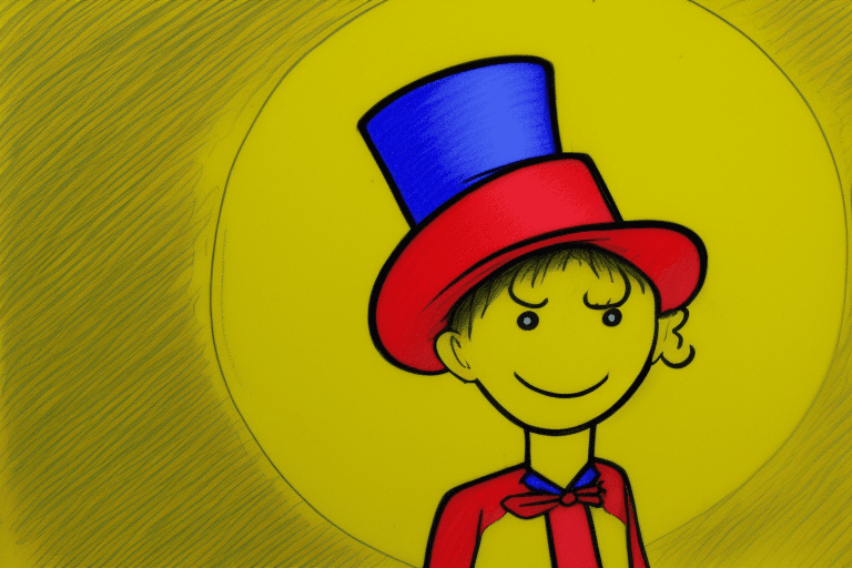 AI generated: (child's drawing:1.4) of a ((top hat)), cartoon colored, bright sunny time, primary colors, yellow a...