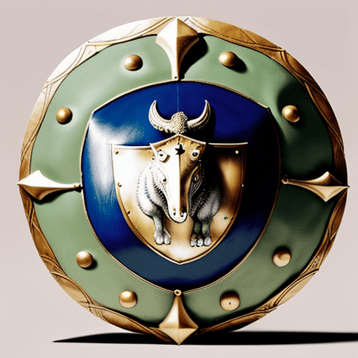 AI generated: shield with a fantastic being made of other animals from the fifteenth century