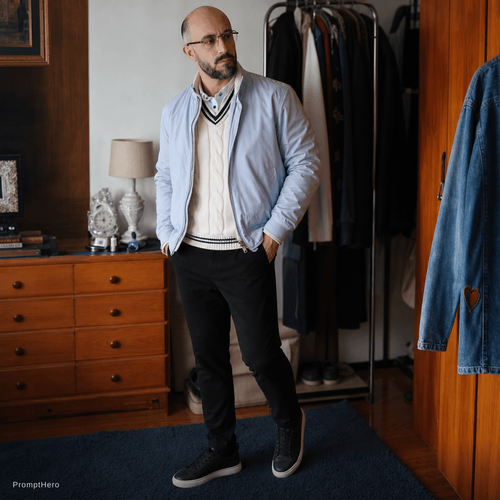 AI generated: alterar cor da calça para preto