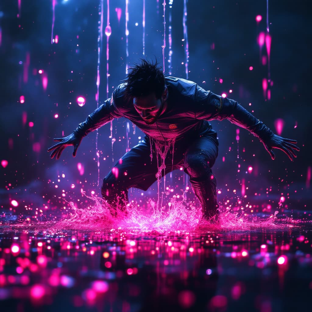 AI generated: Lionel Messi drippling around slenderman, 8k, HD, nanites, volumetric lighting