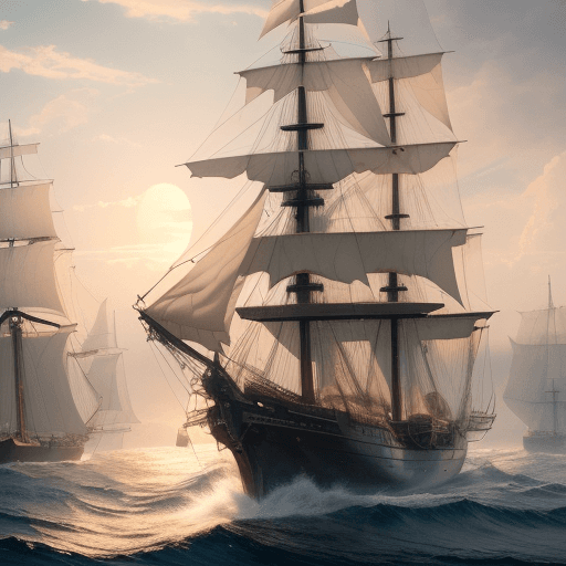 AI generated: Photo of a ultra realistic sailing ship, dramatic light, pale sunrise, cinematic lighting, battered,...