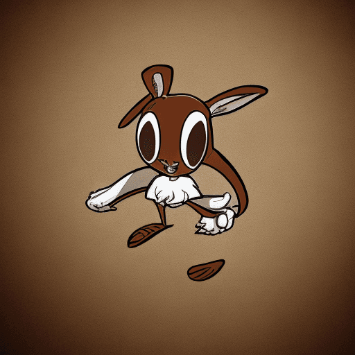 AI generated: cartoon brown rabbit logo in 1930s cartoon cuphead style